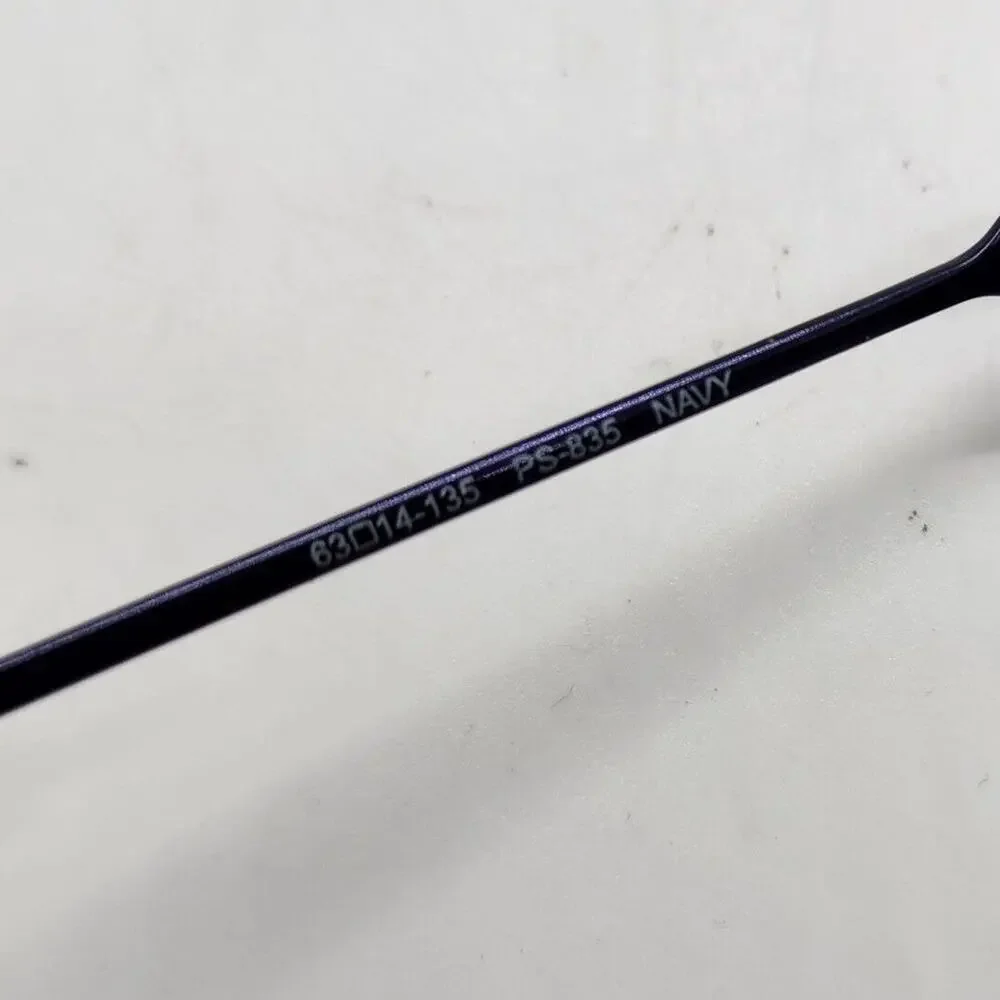 Vintage Paul Smith Eyeglasses Navy Metal 63-14-35 PS-835‎ Wide Mens Large Retro